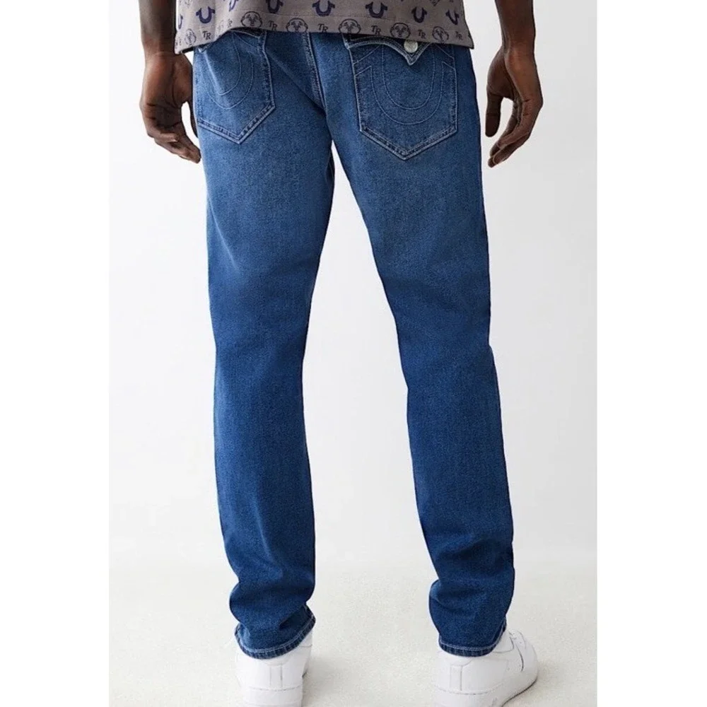 True Religion Geno Flap Slim Jean‎ Medium Harmonious Wash Mens 36 x 32 New